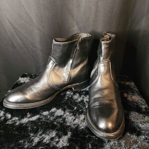 Mens Sage Black Leather Size 12 Boots Biltrite Heel